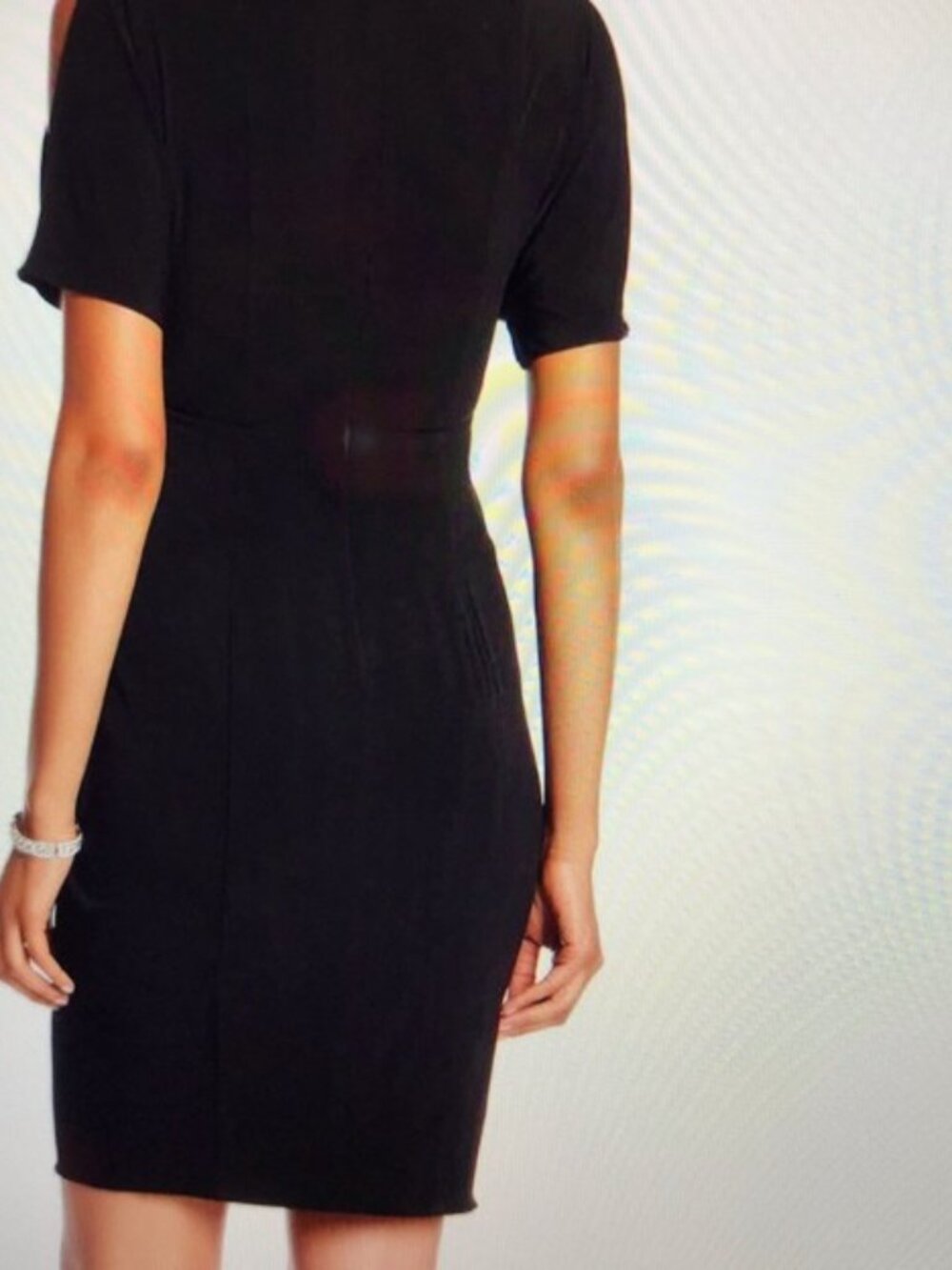 CATHERINE MALANDRINO Navy Blue Cutout Midi Cocktail Dress 6 - Picture 9 of 12